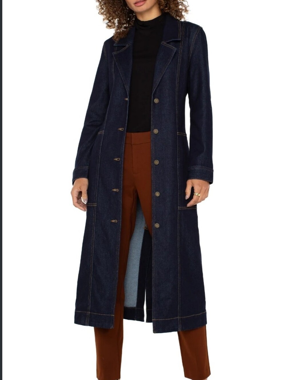 NEW! Liverpool Duster Jacket In Indigo Blue Size M